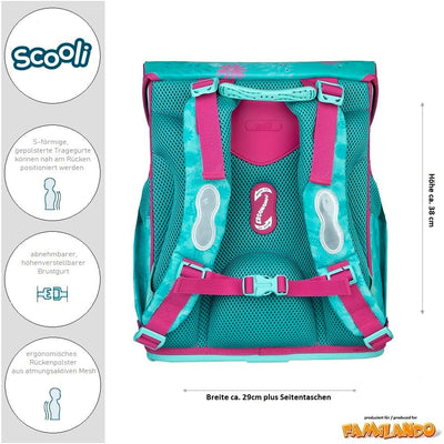 Familando Mädchen Schulranzen 1. Klasse · Scooli Campus Fit Schultasche · ergonomisch & leicht · Kin