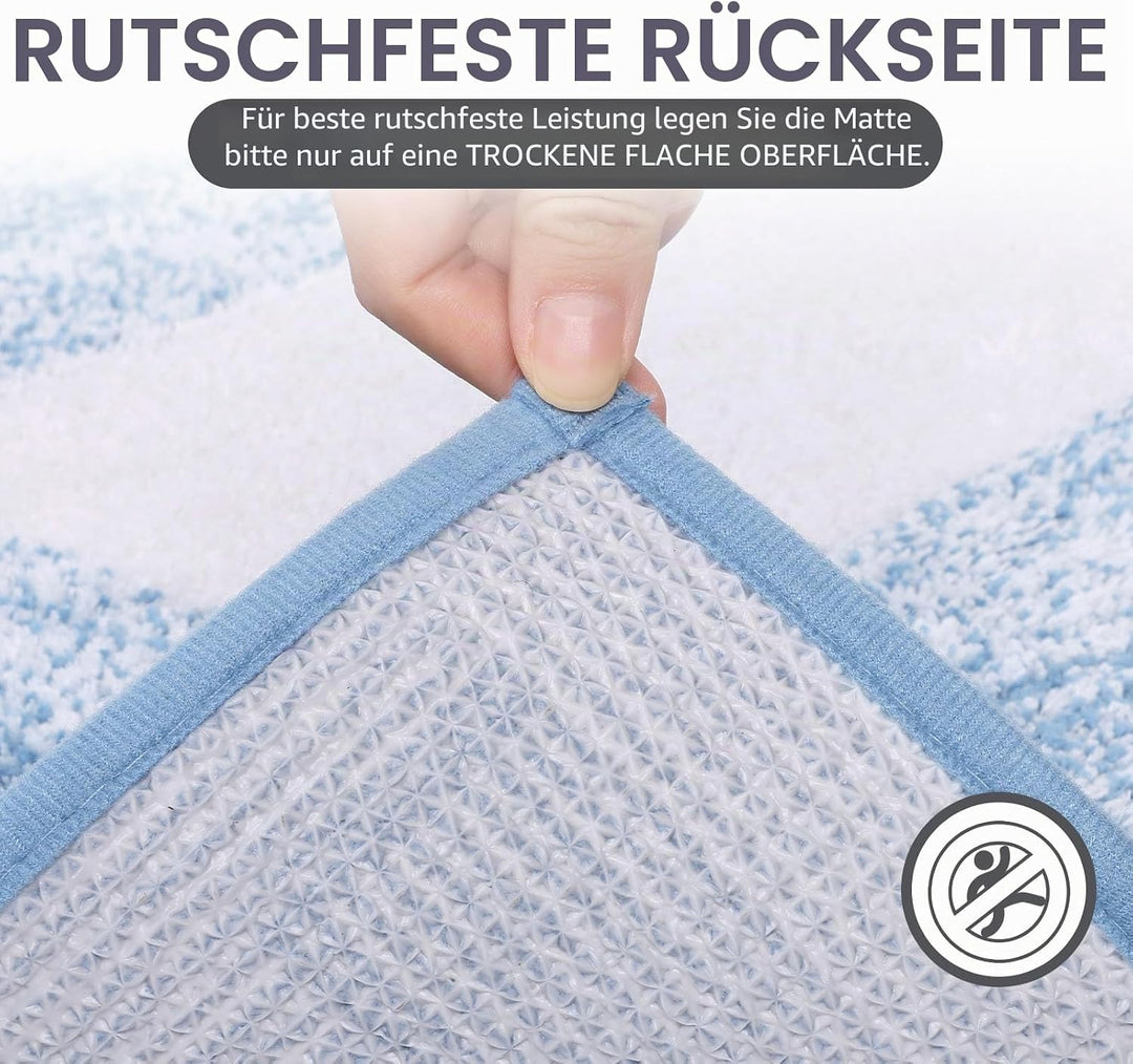 Weich Gross Badematten 80 x 120 cm, Badezimmerteppich Badteppich rutschfeste Wasserabsorbierend Badv