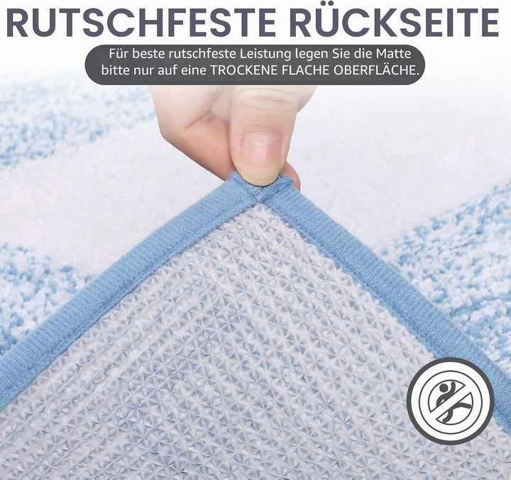 Weich Gross Badematten 80 x 120 cm, Badezimmerteppich Badteppich rutschfeste Wasserabsorbierend Badv