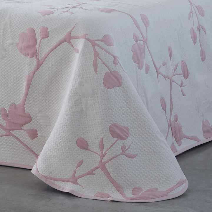 VIALMAN Leichte Tagesdecke Sofia 20 für Einzelbett, 105 cm, Polyester Baumwolle, Rosa, Cama 180 y 20