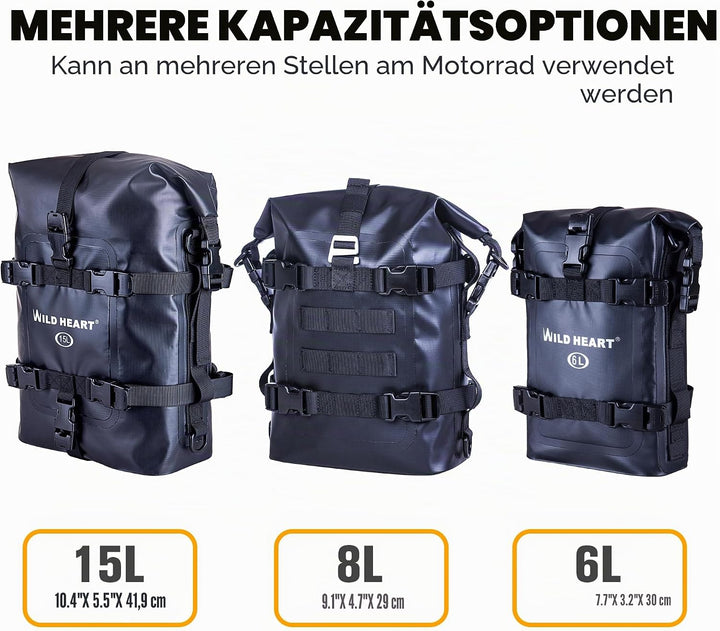 WILD HEART Motorrad-Trockentasche Sturzbügel-Taschen Motorrad-Tasche verwendet als Motorrad-Gepäck S