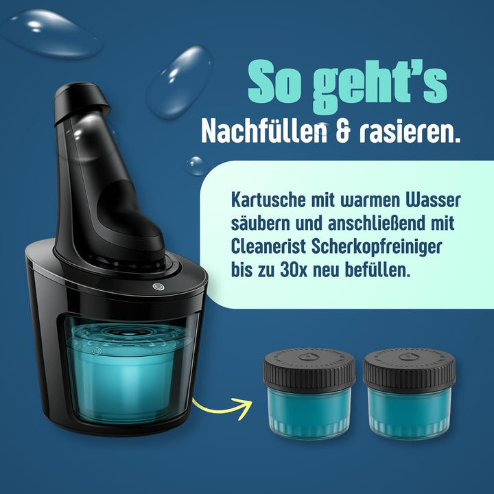 3x 1L Cleanerist scherkopfreiniger Nachfüllflüssigkeit Jet & Smart Fluid Reinigungsflüssigkeit kompa