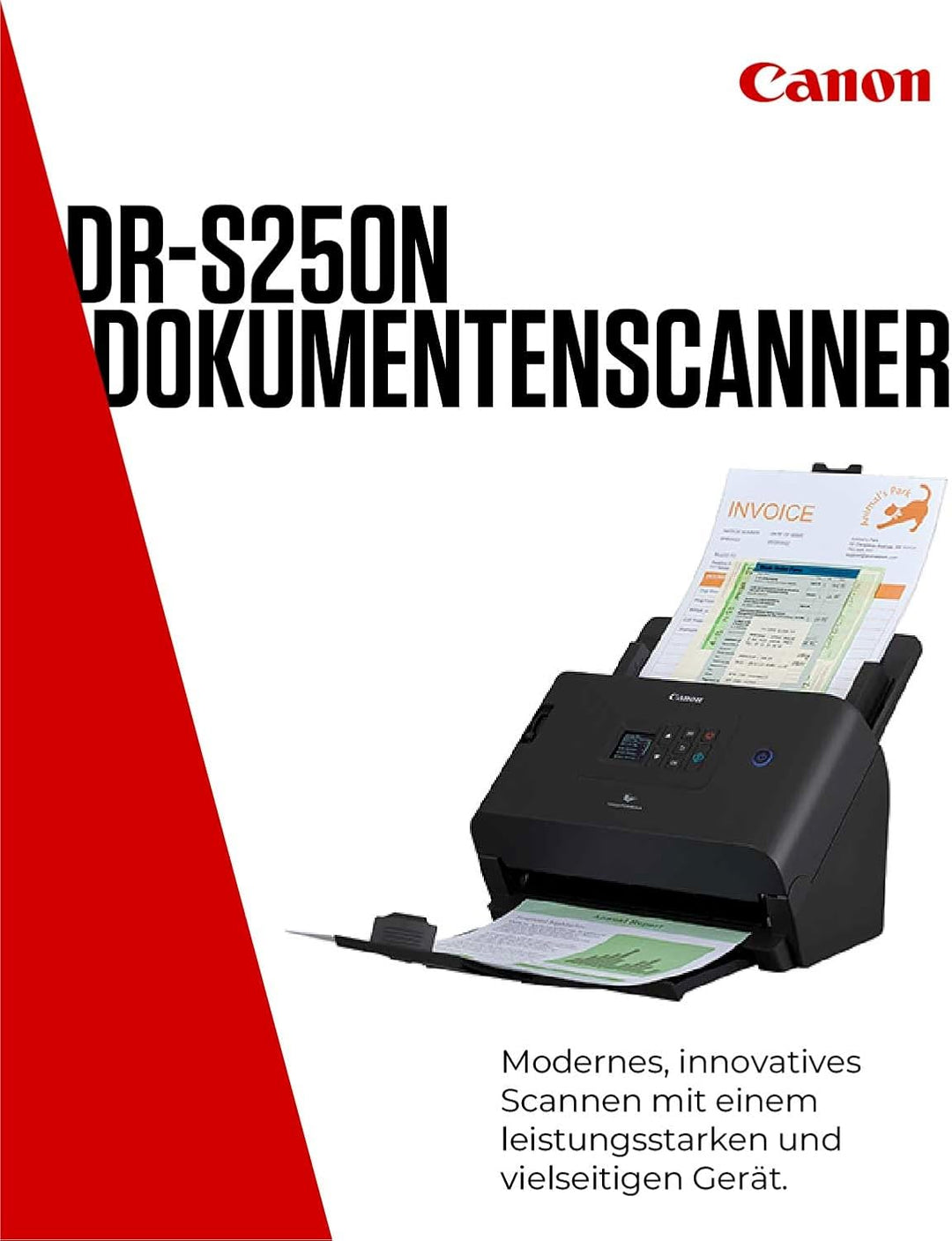 Canon Scanner imageFORMULA DR-S250N| Dokumentenscanner mit Web-Scan Funktion | Duplex Scanner mit Ei