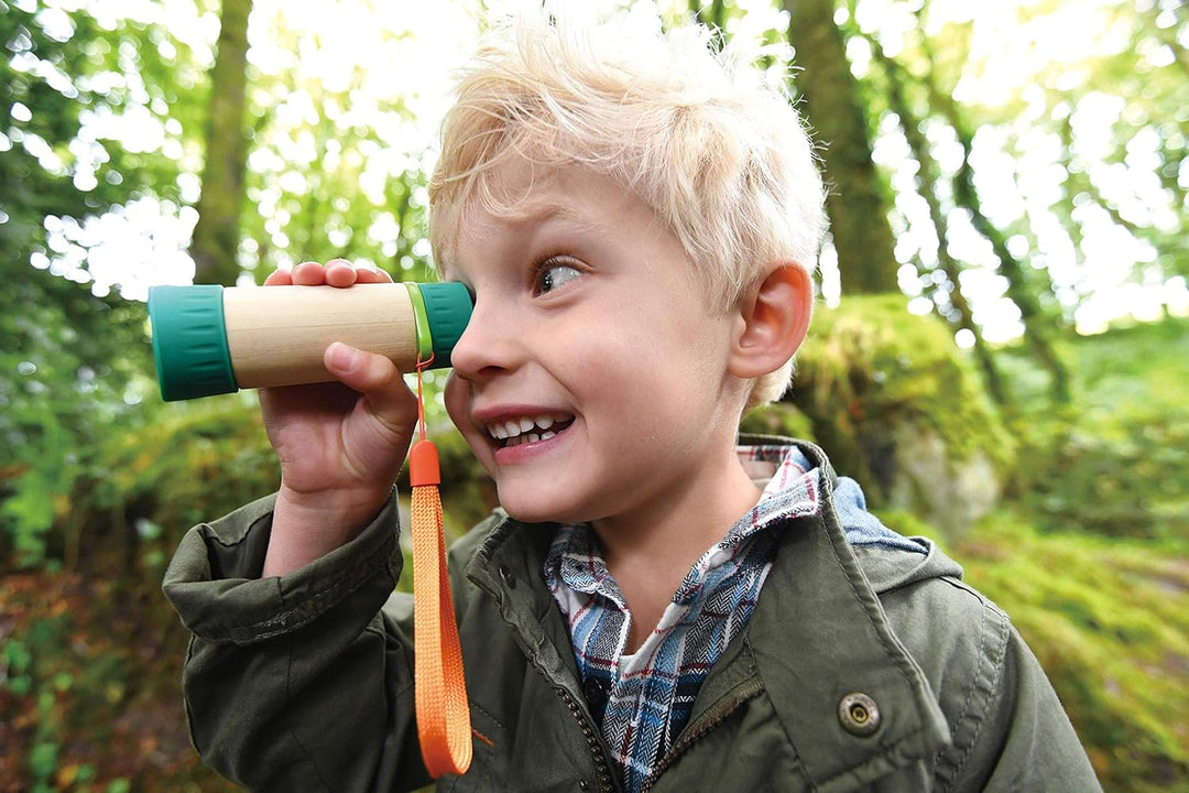 Hape Nature Fun verstellbares Teleskop zum Entdecken aus Bambus und pflanzlichem Kunststoff, ab 3 Ja