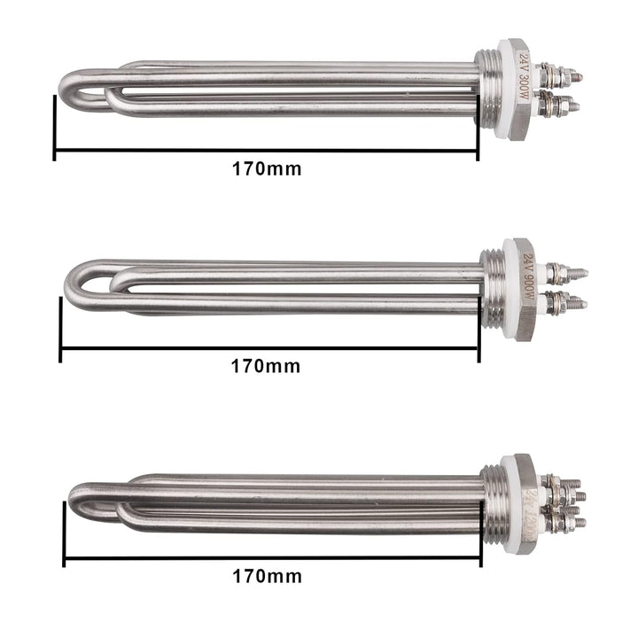 AIICIOO Heizelement Edelstahl 1 Zoll 2U 24V 300W, 24V 300W