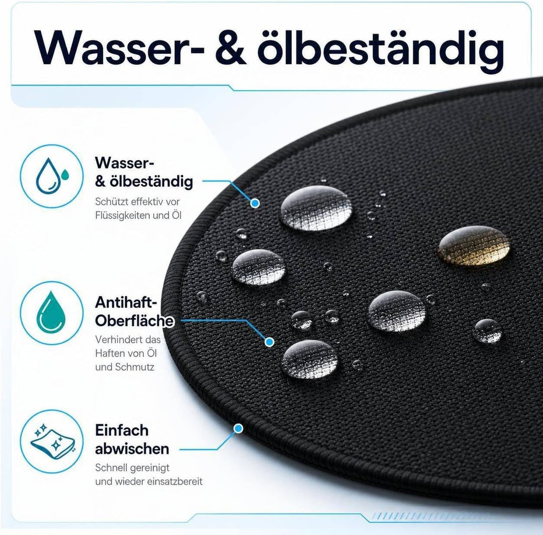 Feuerfeste Unterlage Rund, Hitzebeständige Bodenschutzmatte für Feuerschale &amp; Grill, wasserdicht &amp; ö