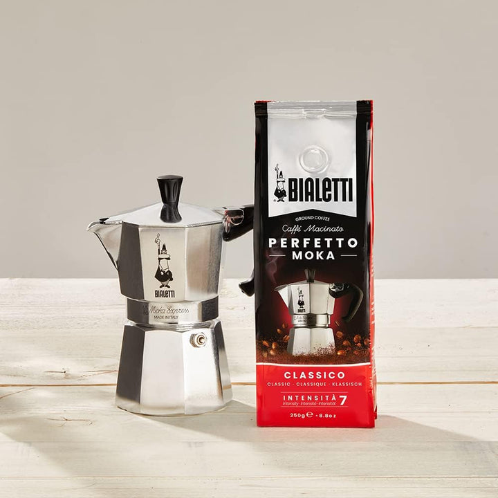 Bialetti Espressokocher Moka Express für 6 Tassen, plus 250 g Perfekt , nicht induktionsfähig, (250
