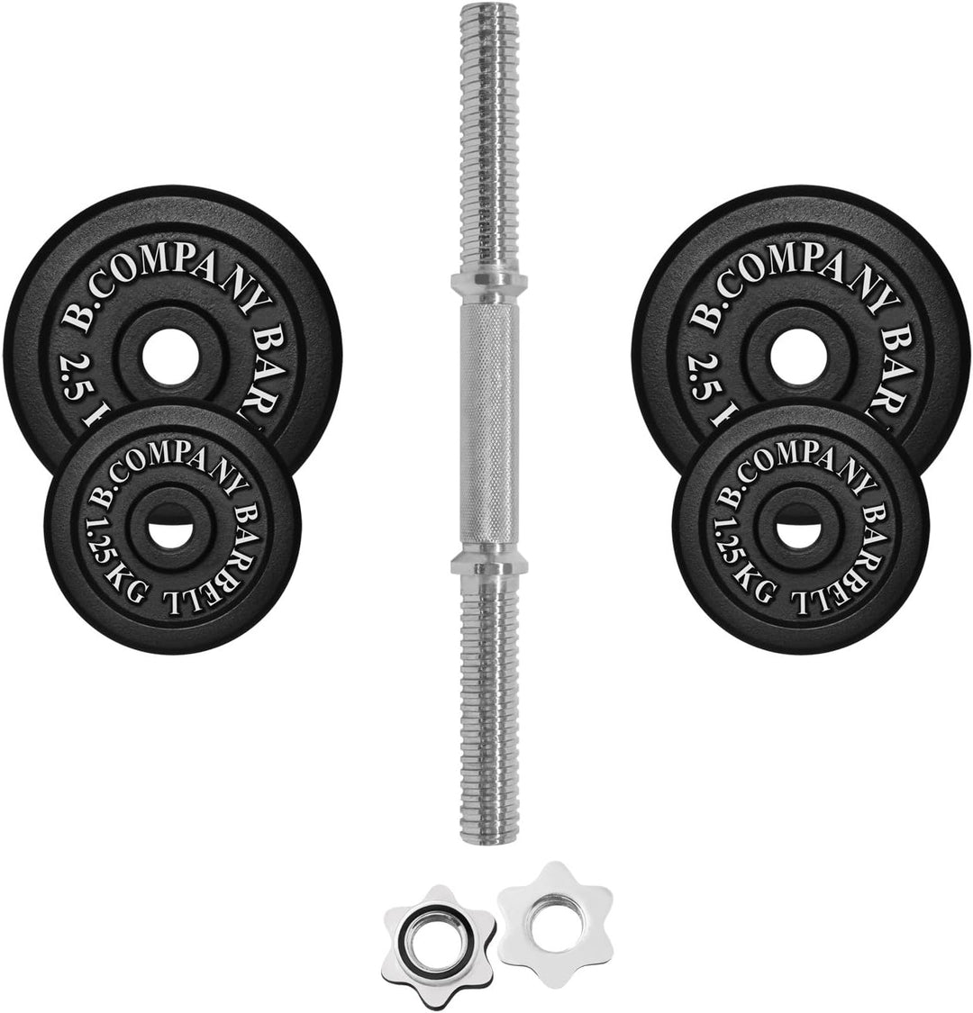 Guss Kurzhantel-Set 10Kg (1 x Kurzhantelstange 35cm, 2x1,25 und 2x2,5Kg Hantelscheiben) Hantelset Ha