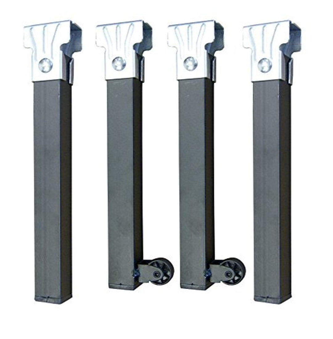 IMEX EL ZORRO 4er Set Rahmenfüsse mit Rollen 350x30x30mm, Metall, neutral, 39.0x5.0x3.0 cm