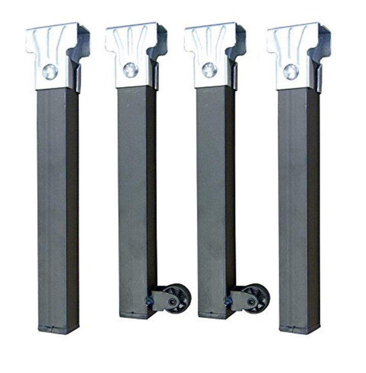 IMEX EL ZORRO 4er Set Rahmenfüsse mit Rollen 350x30x30mm, Metall, neutral, 39.0x5.0x3.0 cm