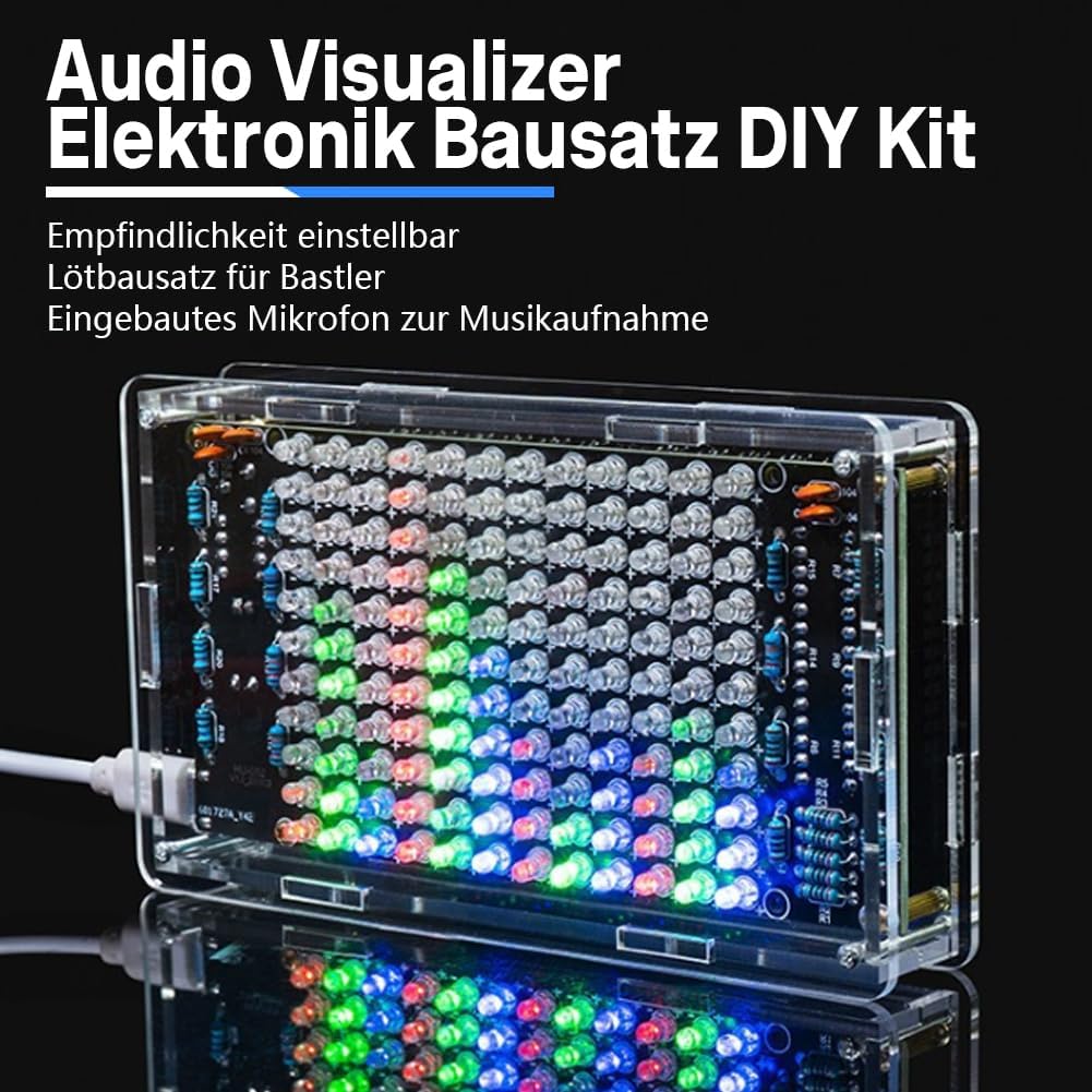 Audio Visualizer Elektronik Bausatz DIY Kit, Musikalische Spektrum Elektronik DIY Kit mit LED-Licht,