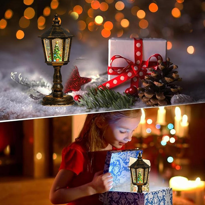 Schneekugel Weihnachtsbeleuchtung, Retro Schneekugel Lampe, Glitzer Weihnachtslaterne Deko Für Tisch
