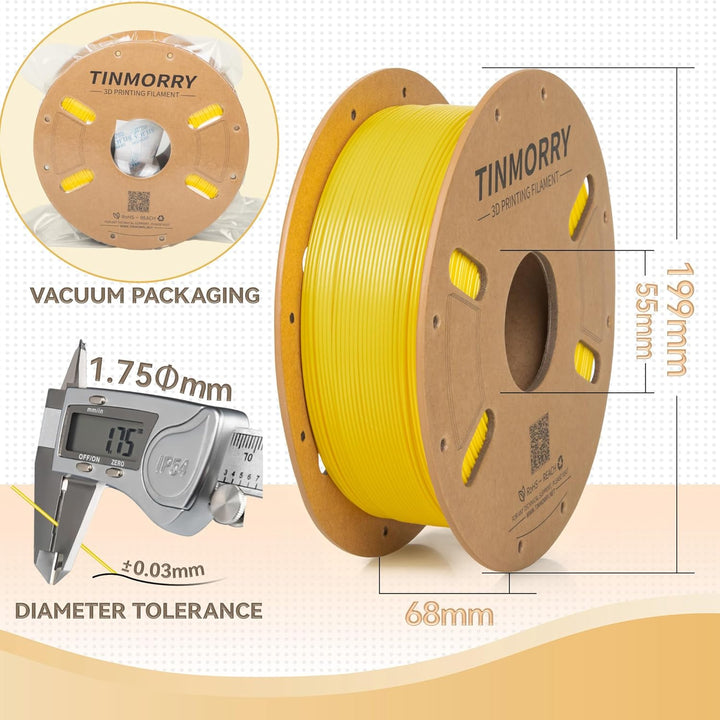 TINMORRY PETG 3D Drucker Filament Bundle, PETG Filament 1,75 mm, Rapid PETG-Eco 3D Drucker Filament,