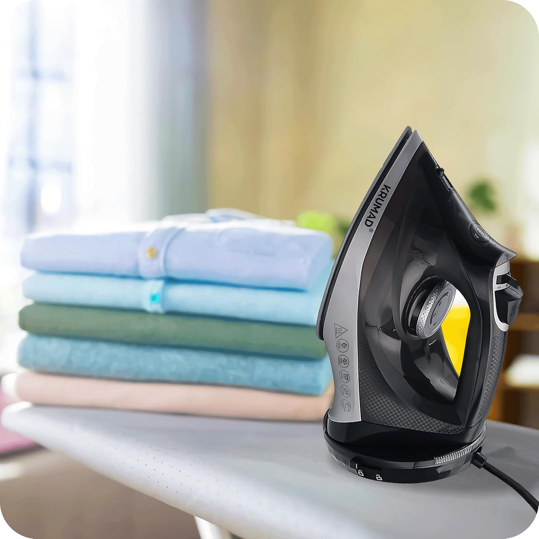 Dampfbügeleisen Kabellos 2600W, Keramiksohle mit 34 Dampflöchern, 330 ml Wassertank, Dampf- & Trocke
