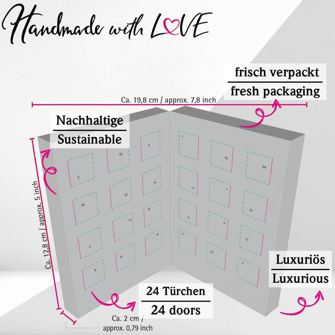Hallingers Mondschein - Luxus Edelsteine Adventskalender, abwechslungsreich geschliffen & naturrau h