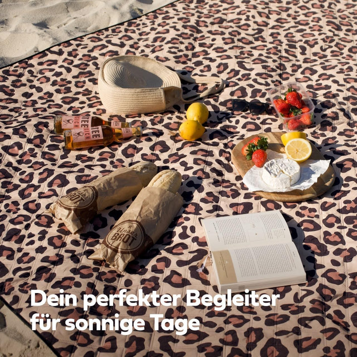NAYA STUDIOS® Picknickdecken (Leo) - extra grosse Picknickdecke 200x200 cm - waschbare Campingdecke