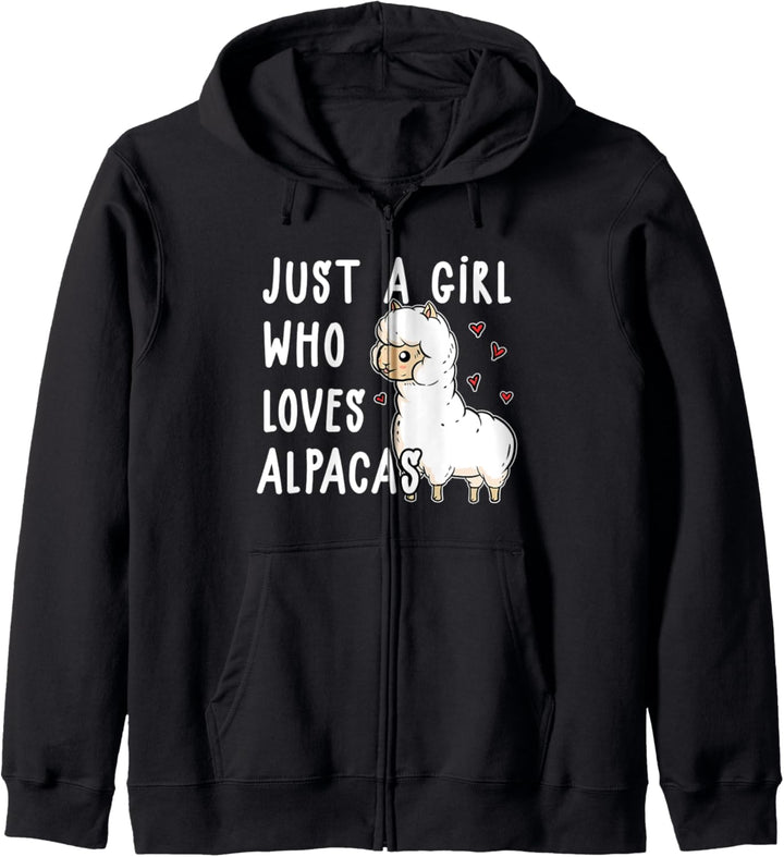 Just A Girl Who Loves Alpacas Lustiges Lama Alpaka Kostüm Kapuzenjacke