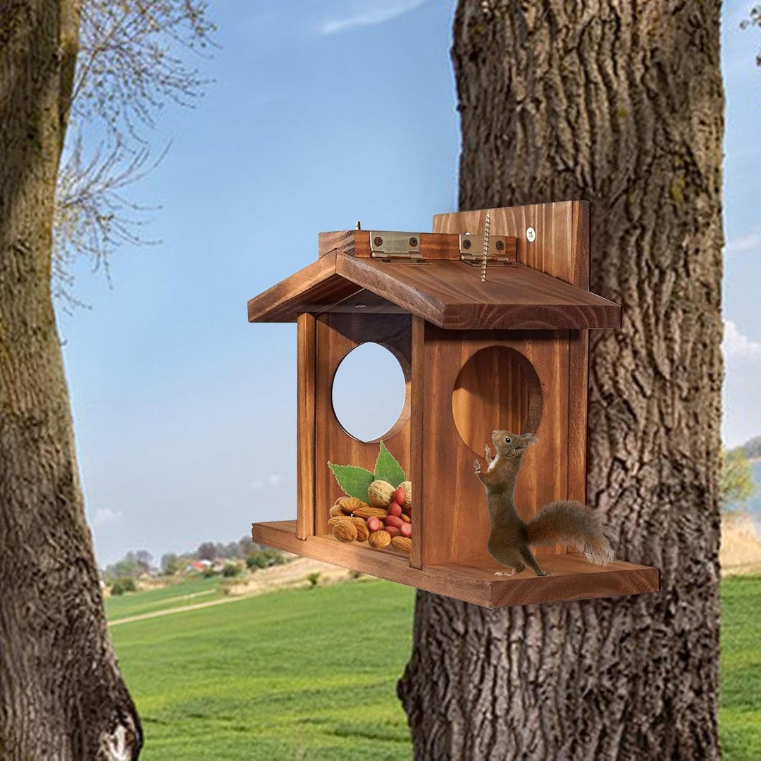Eichhörnchenhaus Holz-Futternest für Nagetiere | Eichhörnchen Haus for Garden, Yard, Meadow, Tree, F