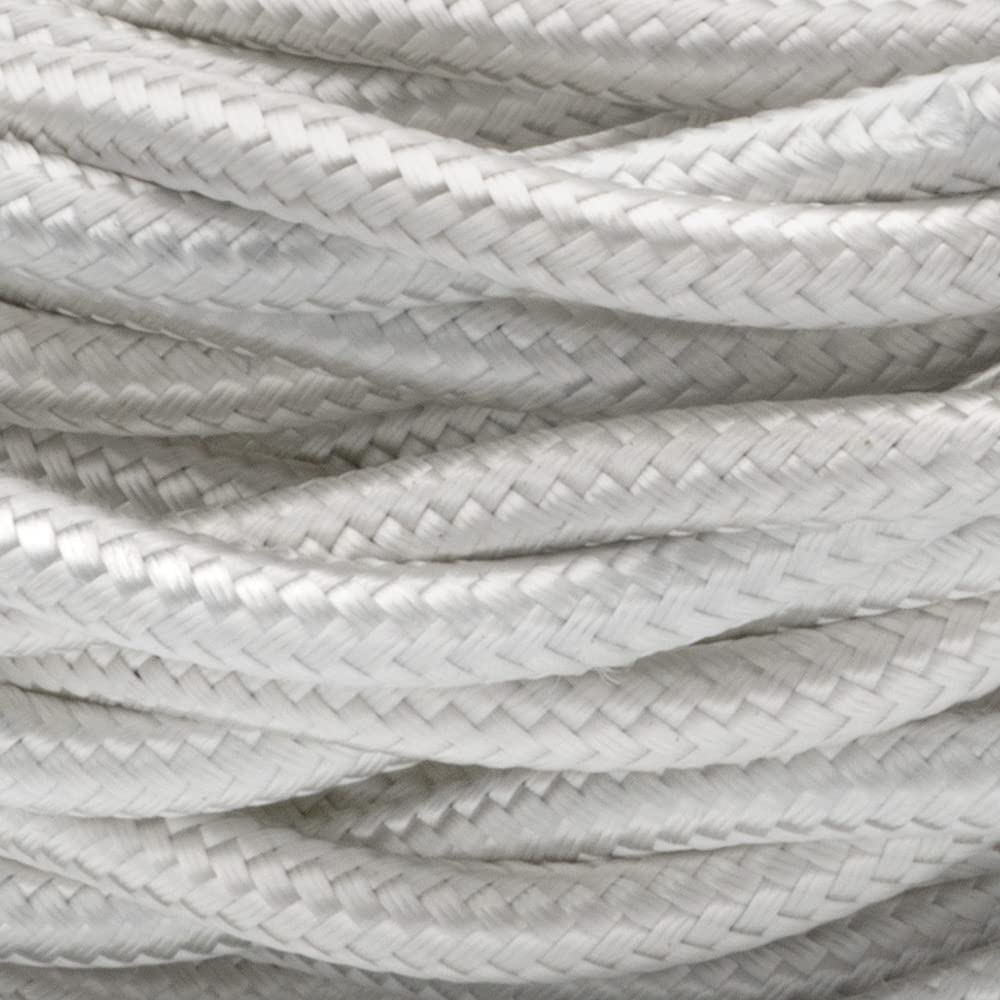 Amarcords - Textilkabel für Lampen WEISS, geflochten, Seide, 5 Meter, mit 2 Leiter 2x0,75 - Stoffkab