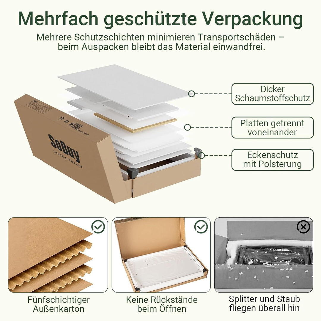 SoBuy Schuhschrank schmal mit 4 Klappen platzsparender Schuhkipper Hoch Kommode mit 4 Ablagen Schuhr