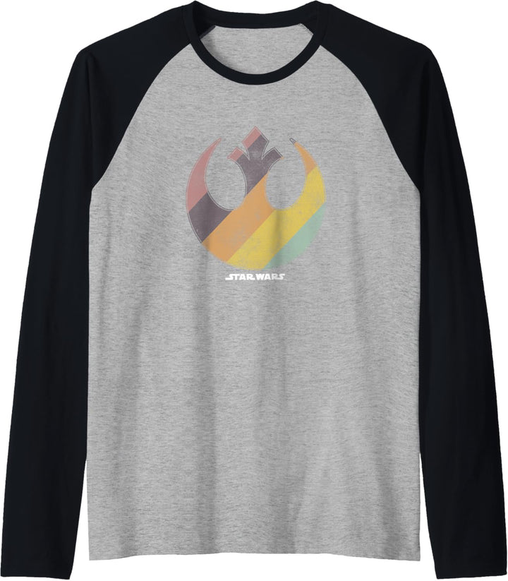 Star Wars Rebel Rainbow Logo Raglan