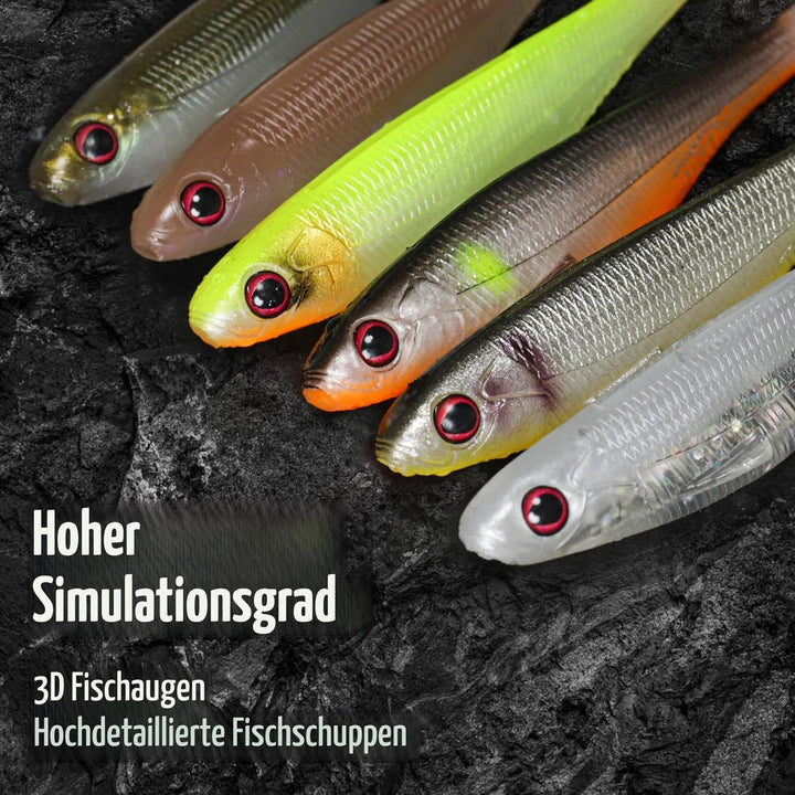 TRUSCEND Paddel Schwanz Angelköder für Bass Forelle Crappie Mehrzweck Swimbaits gut gemacht Weicher