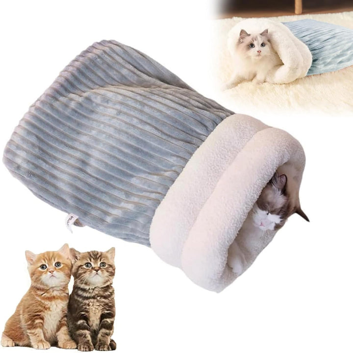 Katzenschlafsack,Gehanico Cat Sleeping Bag,Katzenschlafsack Katzenhöhle,Cat Winter Sleeping Bag,Blan