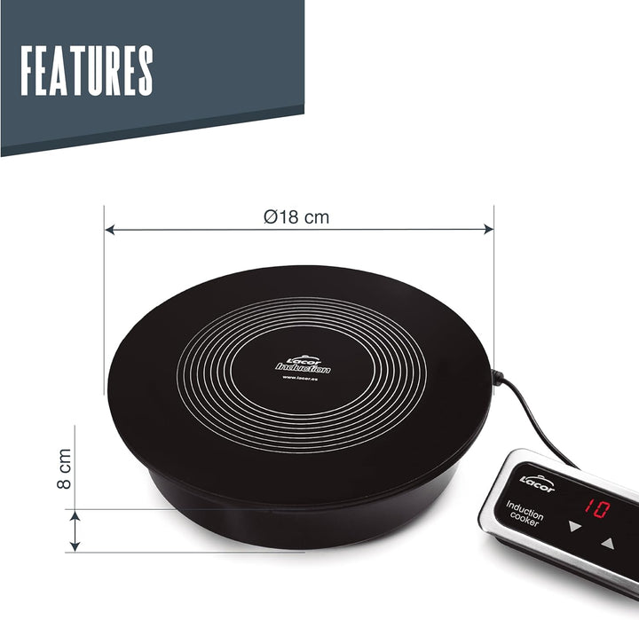 Lacor 69139 Induktionskochfeld 18 cm 700 W mit Regler