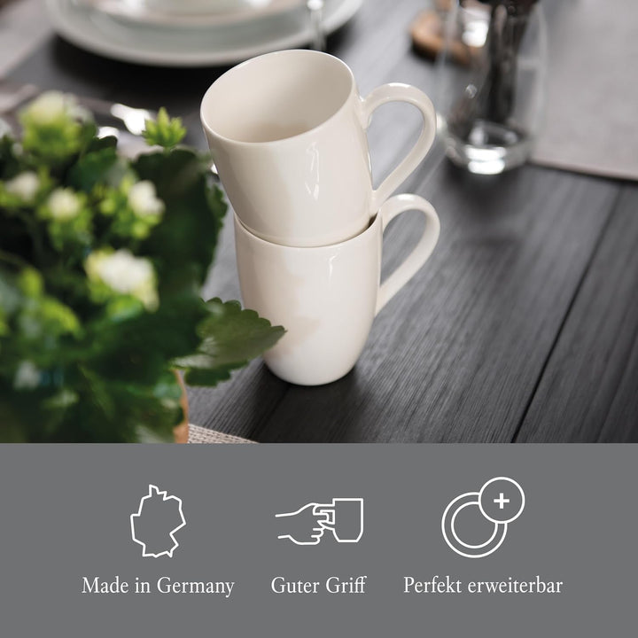 vivo by Villeroy &amp; Boch – Basic White Tassen Set, 6 Personen, spülmaschinenfest, 260ml, Kaffeebecher