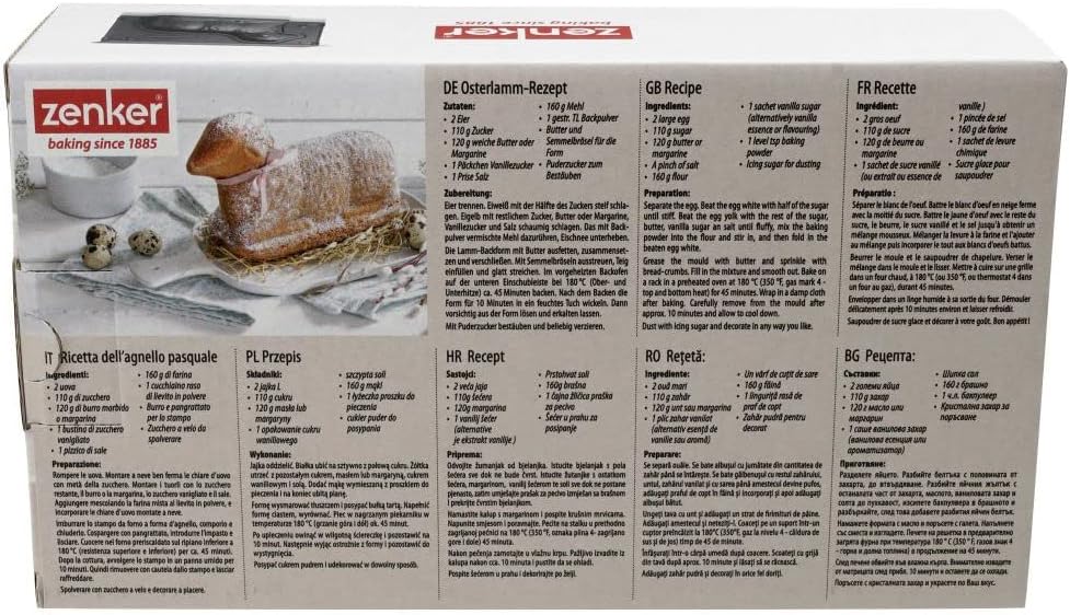 Zenker Osterlamm Backform zu Ostern – 900 ml Füllvolumen – 3D Kuchenform mit Antihaftbeschichtung un