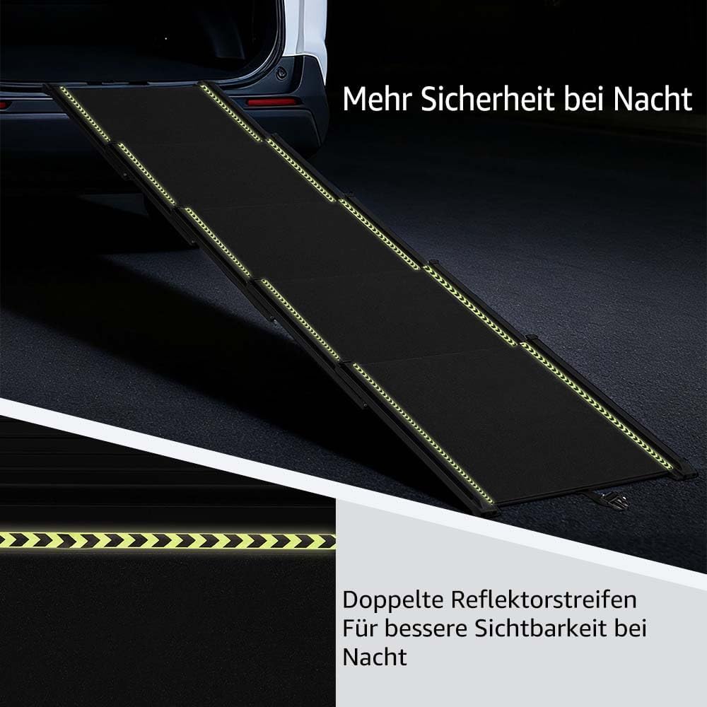 unipaws 190 cm extra Lange Hunderampe für Auto, SUV & LKW, ausziehbare tragbare Haustier-Treppenramp