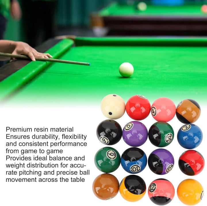 Billardkugeln Set, 16 Stück Billiard Kugel Set 5,72 cm Durchmesser Professionelles Harz Billardkugel