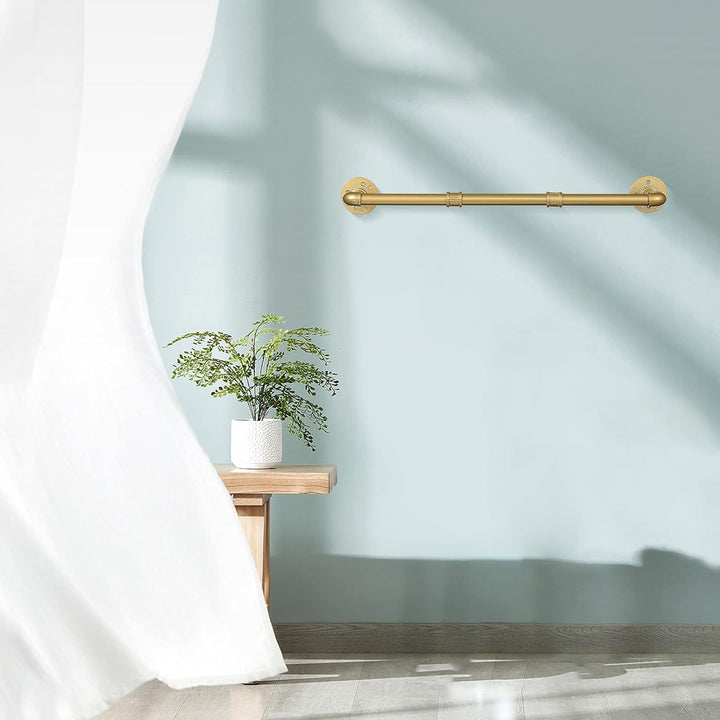 Kleiderstange Wandmontage Golden 76 cm, Klassische und Vintage Garderobenstange im Industrie-Design