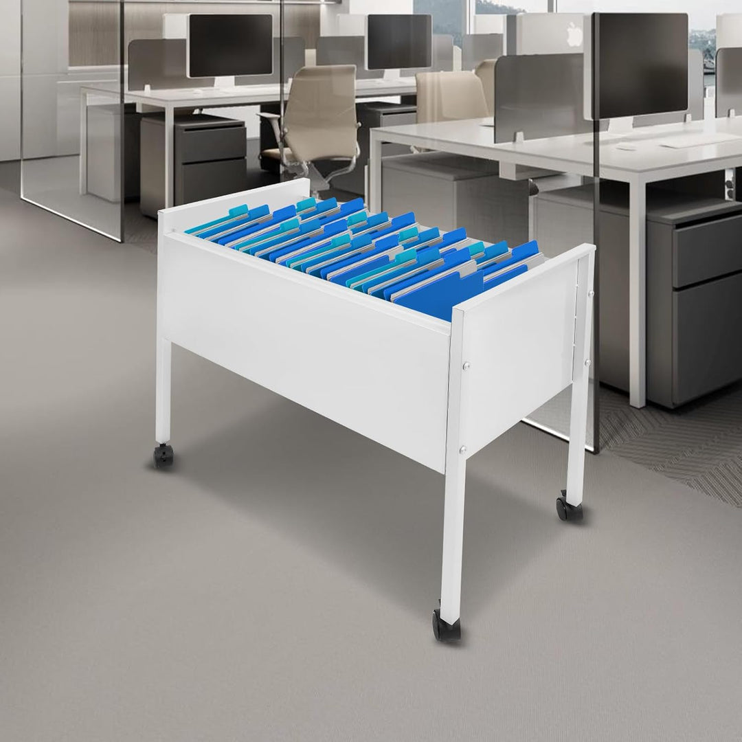 Hängemappenwagen, Rollbarer Aktenschrank mit Universalrollen Aktenordner Büroschrank für Büros Konfe