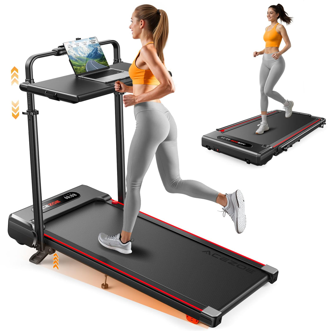 Laufband für Zuhause,6 in 1 Walking Pad mit Steigung bis 10%, 12km/h Klappbar Laufband mit LED-Anzei