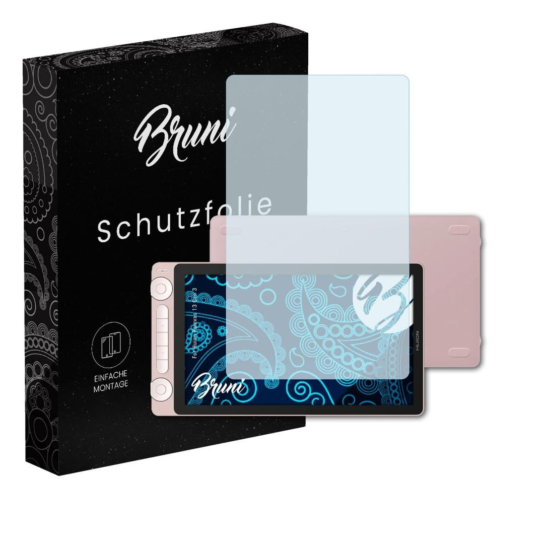 Bruni Schutzfolie kompatibel mit Huion Kamvas 13 Gen 3 Folie, glasklare Displayschutzfolie (2X)