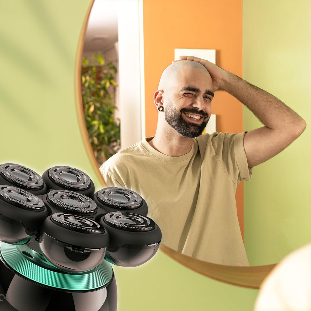 Cecotec Rasierer Bamba PrecisionCare Skull Shaver für den Kopf, extragrosser Kopf, 7 schwebende Klin