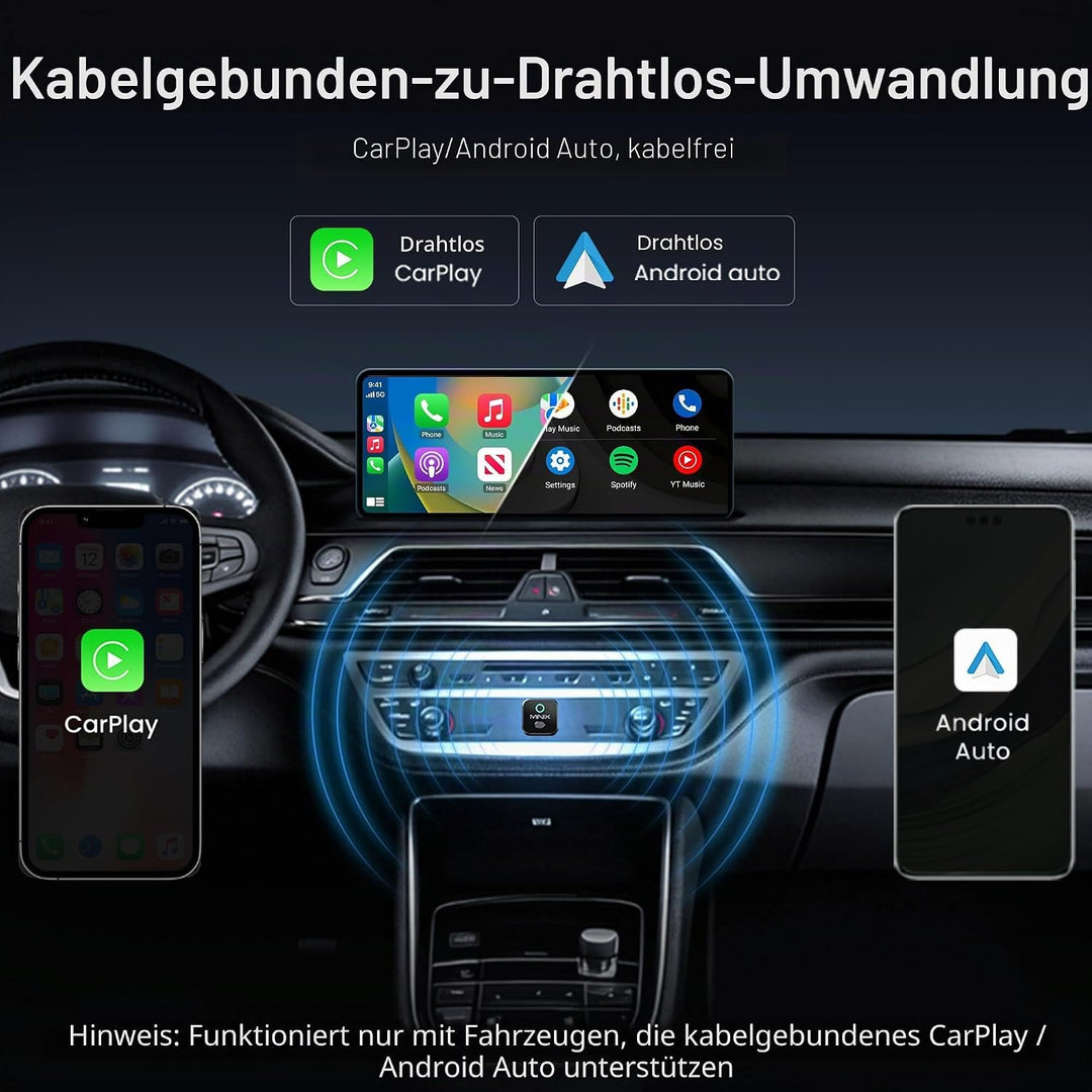 MINIX CA525 Wireless CarPlay Adapter 2-in-1 - CarPlay & Android Auto Kabellos, USB-A/USB-C Dongle Pl
