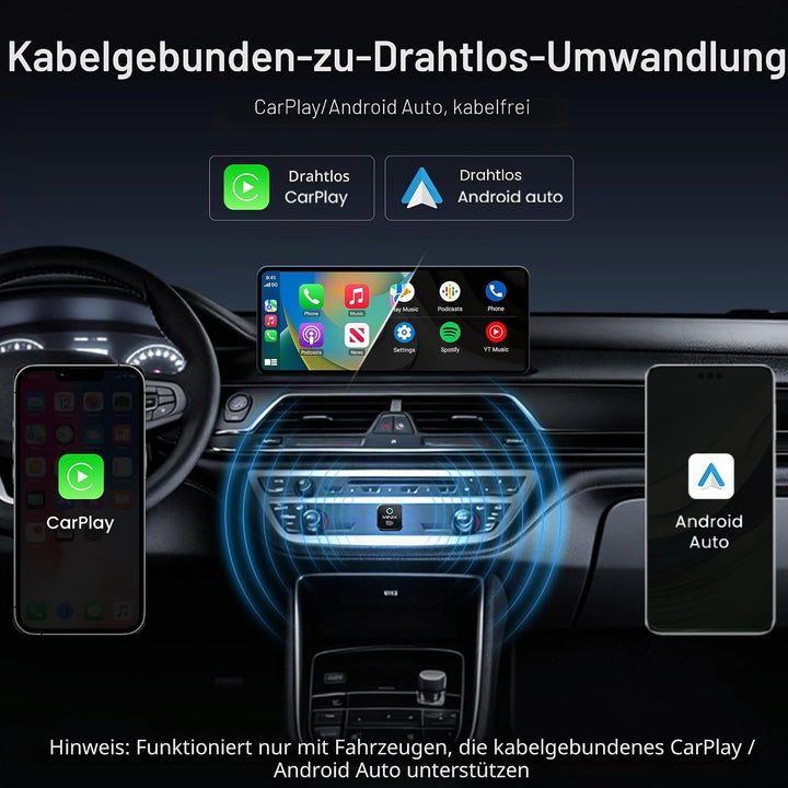 MINIX CA525 Wireless CarPlay Adapter 2-in-1 - CarPlay & Android Auto Kabellos, USB-A/USB-C Dongle Pl