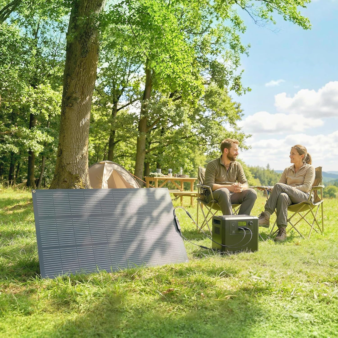 HOMCOM Solarpanel 100W 18V Tragbares Outdoor Solarladegerät mit 2 USB, LCD-Anzeige IP67 Wasserdicht