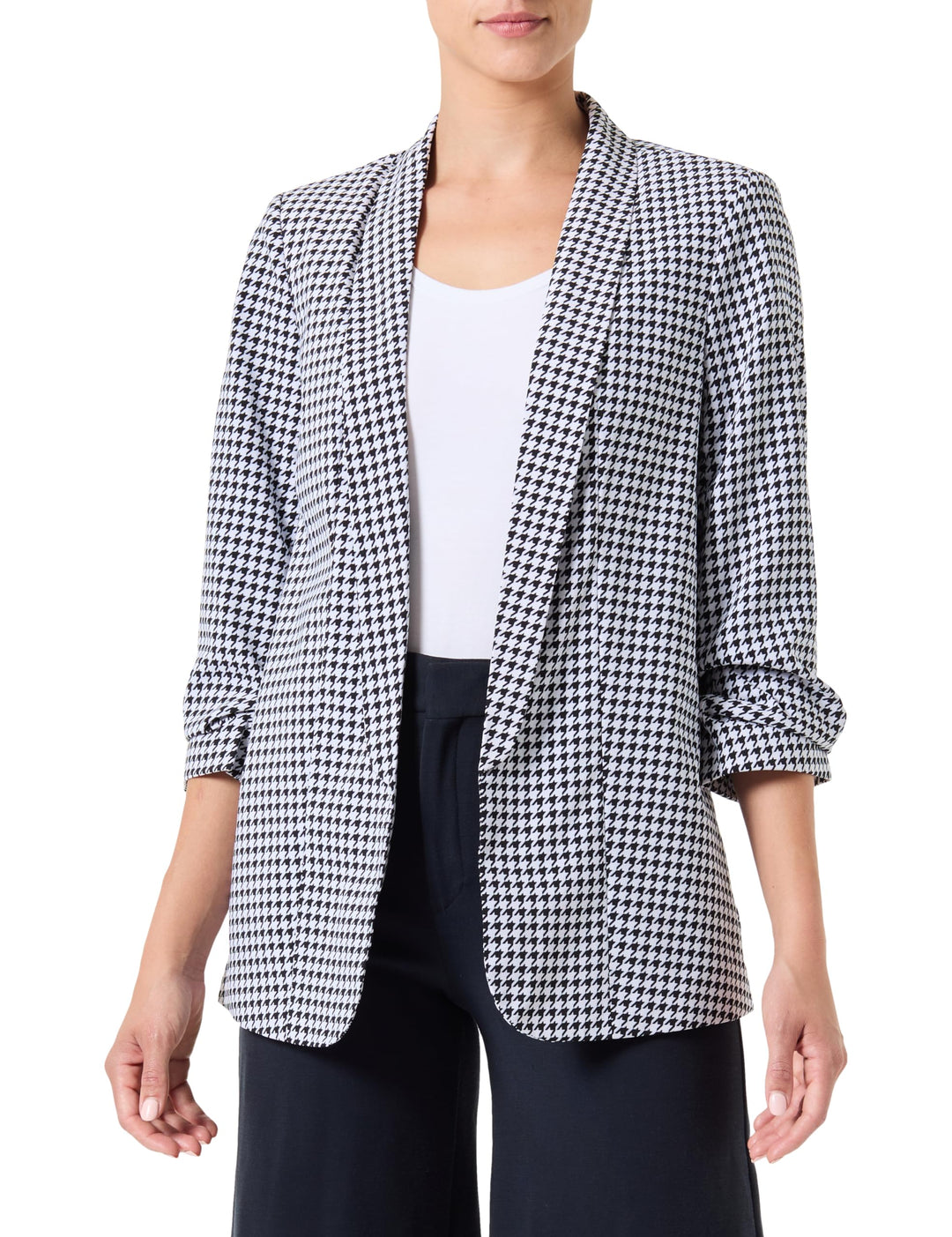 Pieces Damen Pcbosella 3/4 Printed Blazer Noos Bc Blazer L Black/Aop:houndstooth, L Black/Aop:hounds