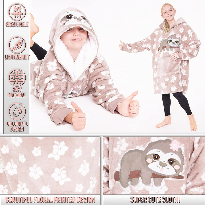 CityComfort Decke Hoodie Kinder Fleece Übergrösse Kapuzenpullover Mädchen Einheitsgrösse Beige Fault