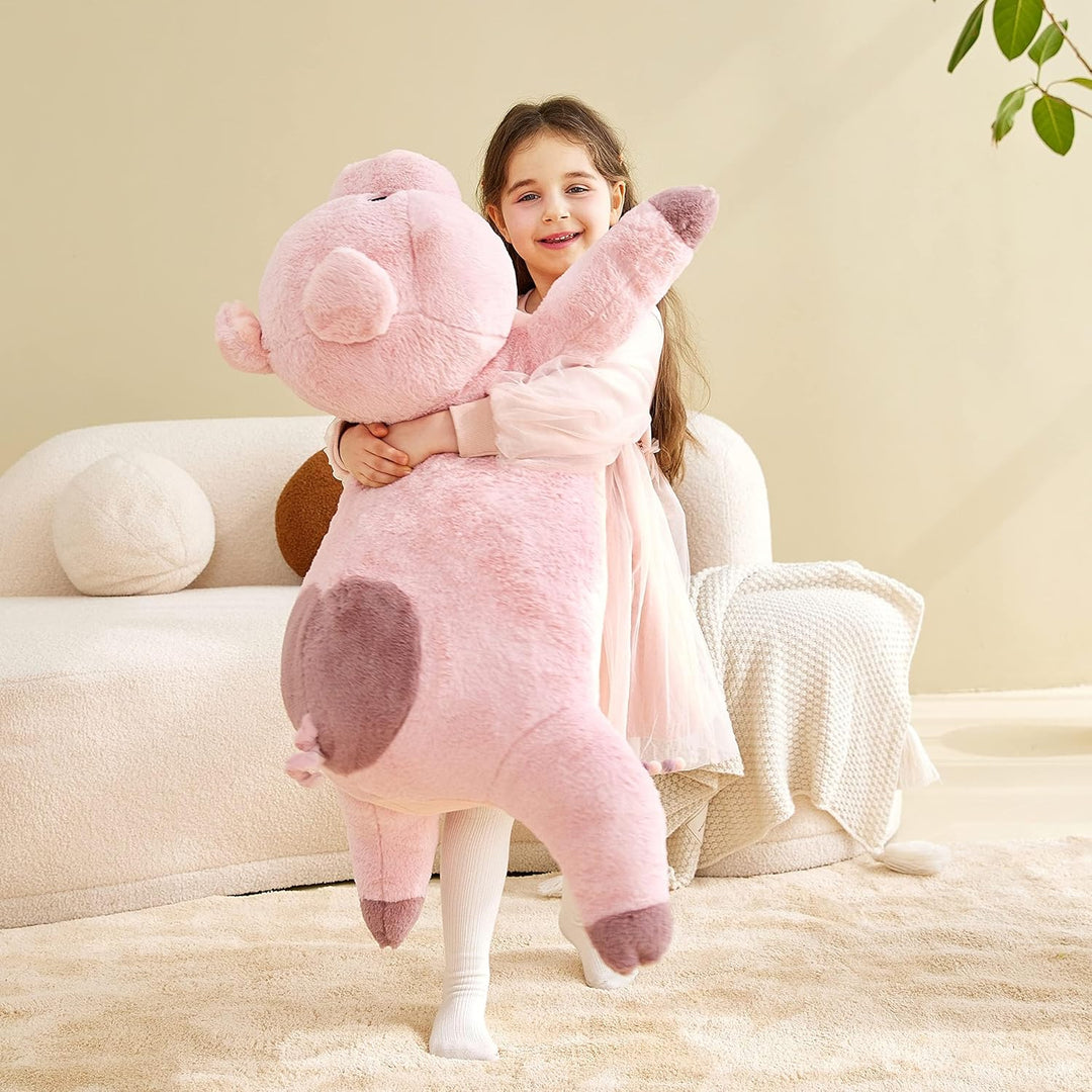 IKASA Gross Schwein Stofftier Riesen Kuscheltier,78cm Gross Plüschtier Süsse Riesige Flauschige Weic