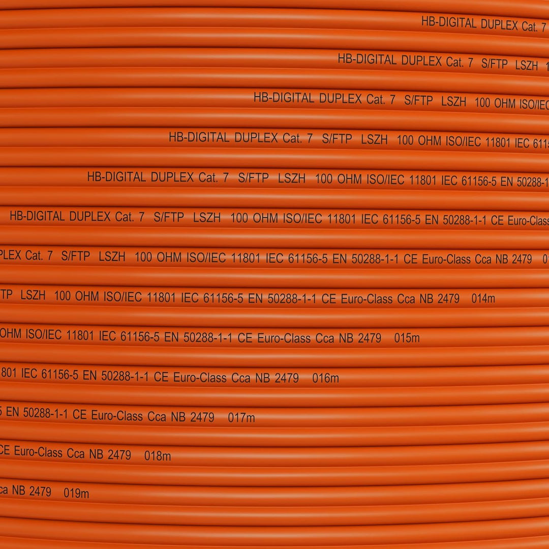 HB-DIGITAL 50m CAT 7 Netzwerkkabel LAN Kabel Verlegekabel Ethernet Installationskabel 10 Gbit/s AWG2