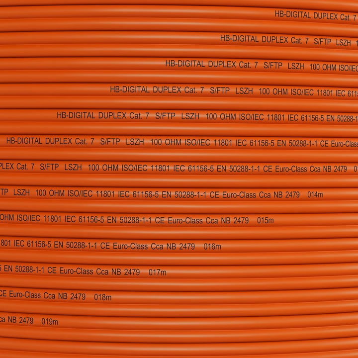 HB-DIGITAL 50m CAT 7 Netzwerkkabel LAN Kabel Verlegekabel Ethernet Installationskabel 10 Gbit/s AWG2