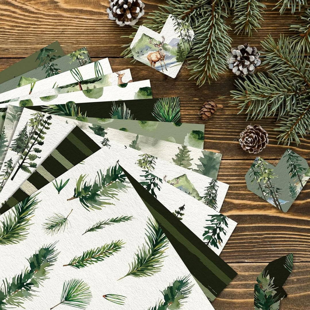 24PCS 12x12 Doppelsieges Weihnachts -Scrapbook -Papier, festliches Thema Karton für DIY -Alben, Zeit