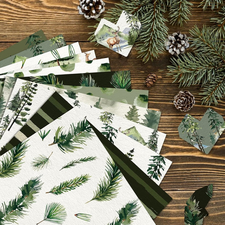 24PCS 12x12 Doppelsieges Weihnachts -Scrapbook -Papier, festliches Thema Karton für DIY -Alben, Zeit