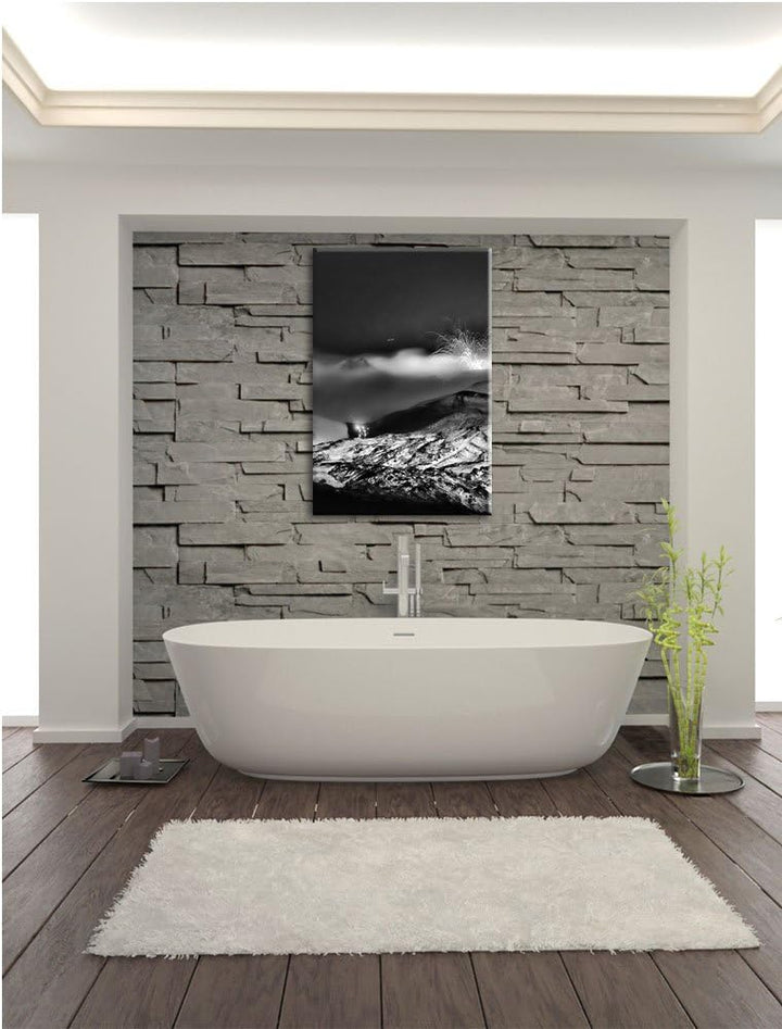 Pixxprint Monocrome, Gefährlicher Vulkanausbruch, Format: 100x70 auf Leinwand, 100x70