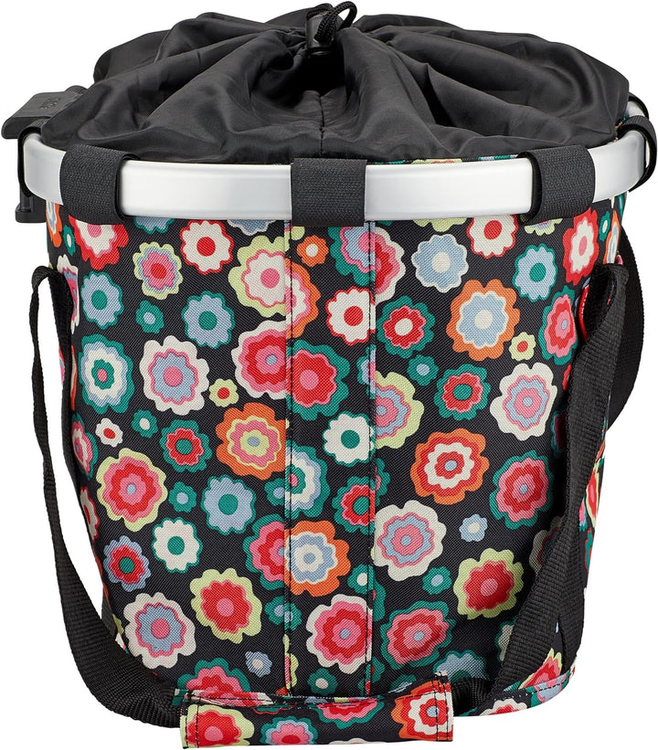 KLICKfix Unisex – Erwachsene Happy Flowers Fahrradkorb, Bunt, 15 Liter Colourful 15 litres, Colourfu
