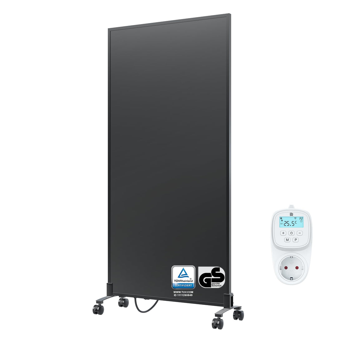BR Bringer Infrarotheizung Standgerät - 1000 Watt - Energiesparend - Mobile Elektroheizung mit Stand